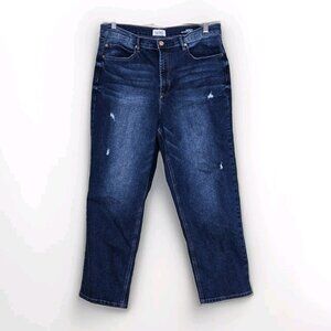 Nicole Miller NY Jeans Womens 10 Blue Nomad High Rise Relaxed Straight Stretch